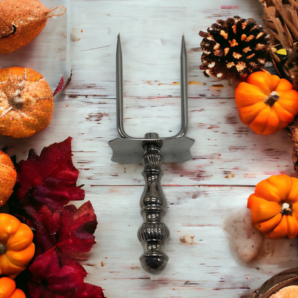 Hallmark Meat Carving Fork Sterling Silver Handle w/ Stainless Steel Tines 9.5”